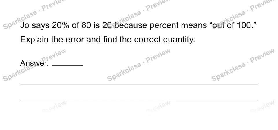 Percent as a rate per hundred — Grade 6 problem preview