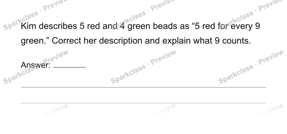 Describe and interpret ratios — Grade 6 problem preview