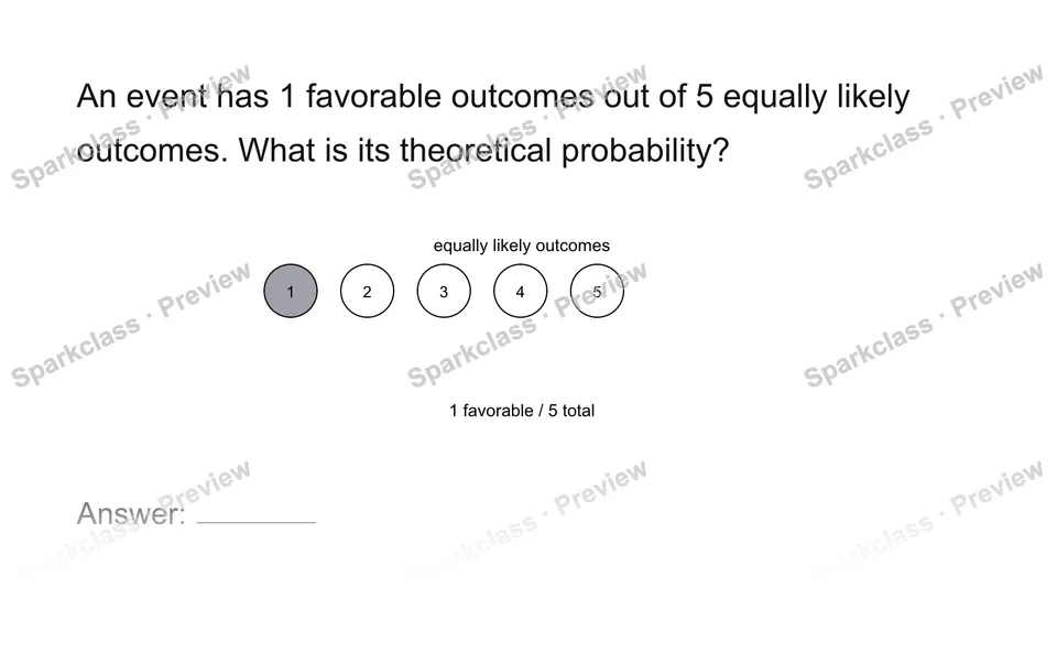 Find theoretical probability — Grade 7 problem preview