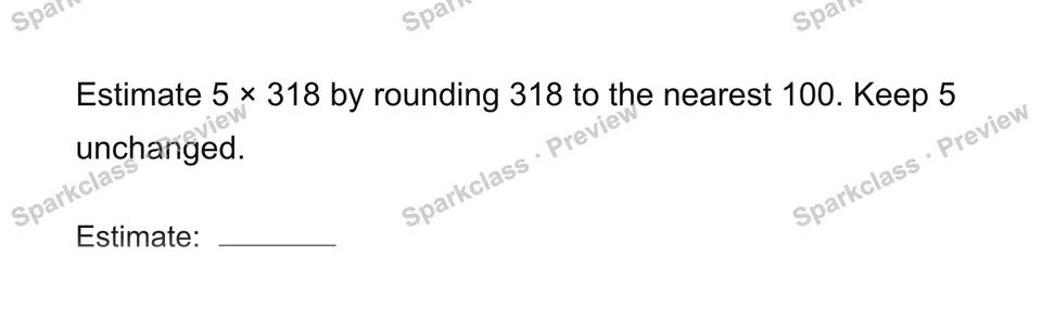 Estimate a product — Grade 4 problem preview