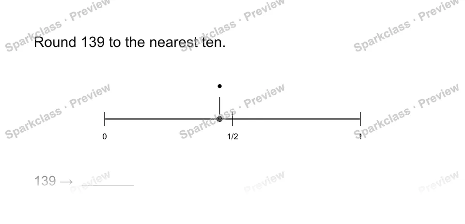 Round to the nearest ten — Grade 3 problem preview