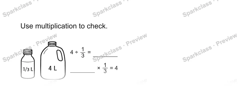 Use multiplication to check. — Grade 5 problem preview