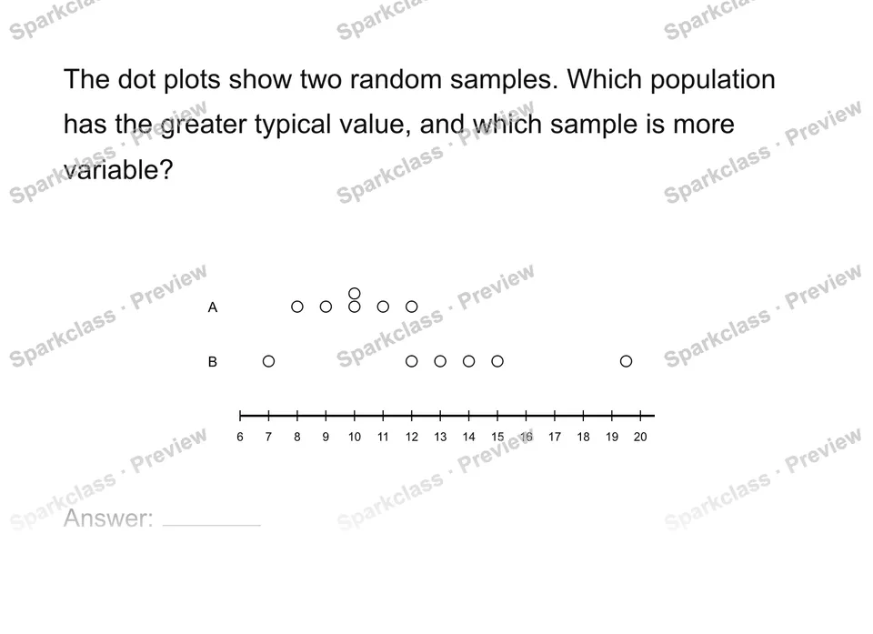 Compare center and variability — Grade 7 problem preview
