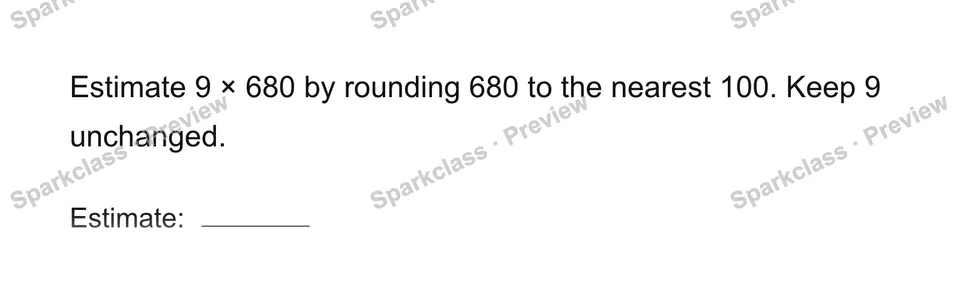 Estimate a product — Grade 4 problem preview