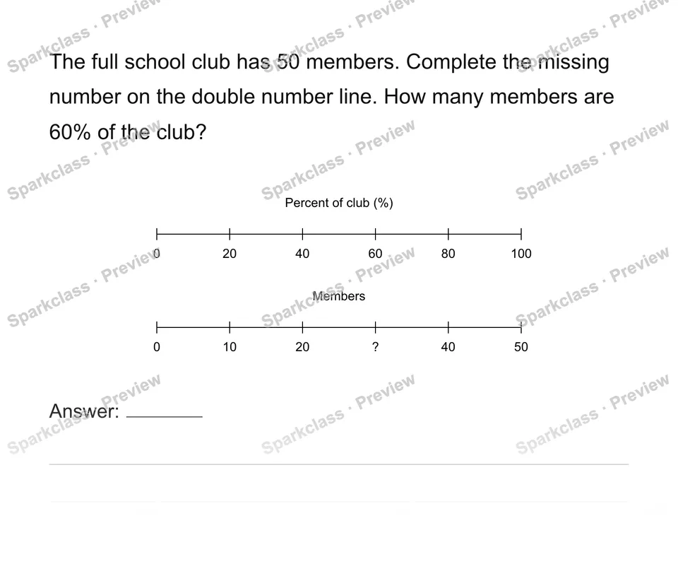 Find a percent of a quantity — Grade 6 problem preview