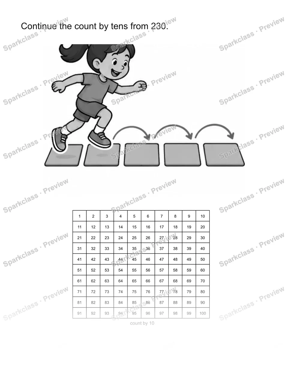 Skip-count by tens — Grade 2 problem preview