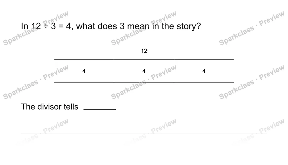 Explain the divisor — Grade 3 problem preview