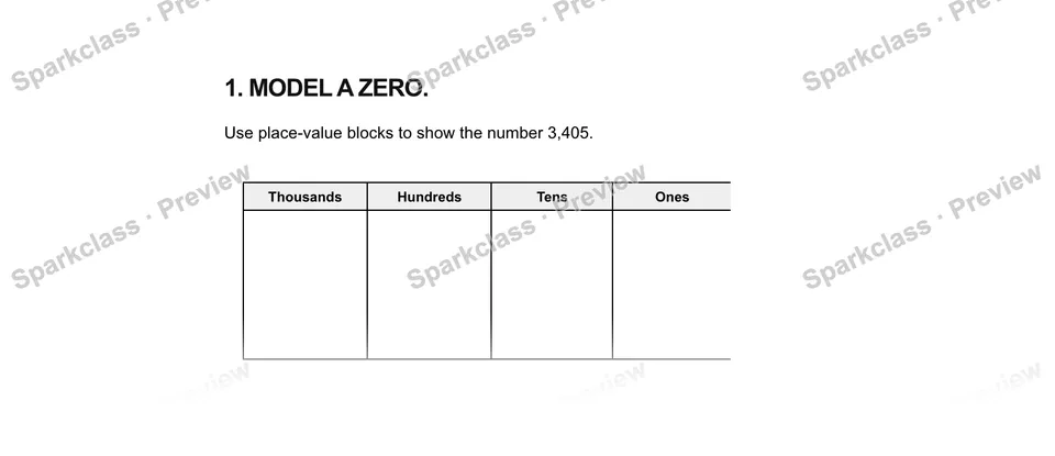 1Model a zero. — Grade 5 problem preview
