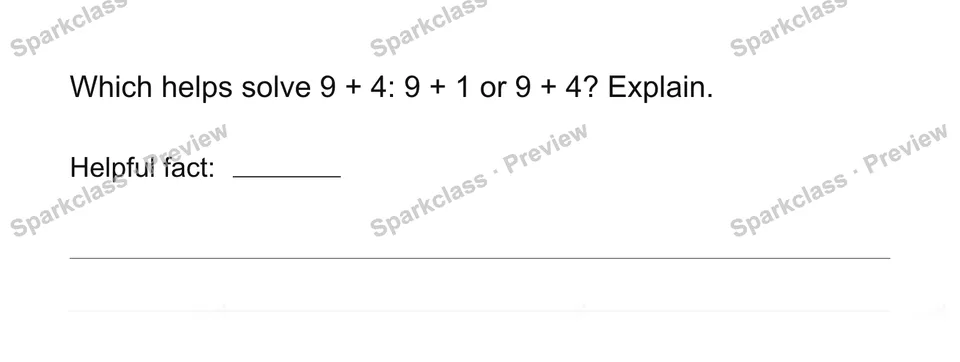 Choose a helpful fact — Grade 1 problem preview