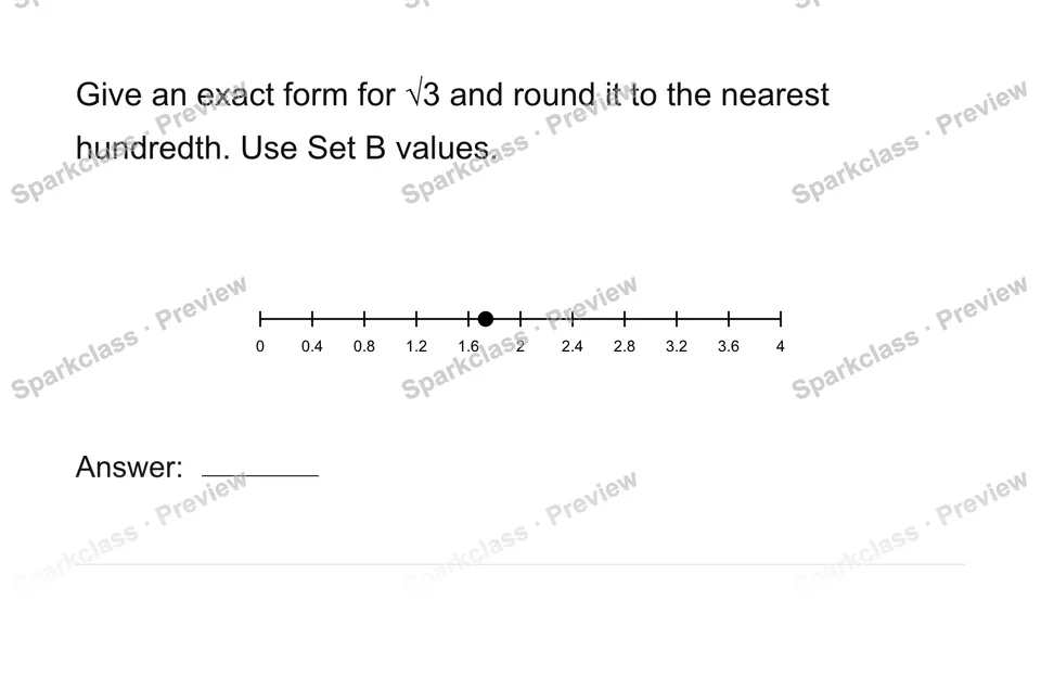 Distinguish exact and approximate values — Grade 8 problem preview