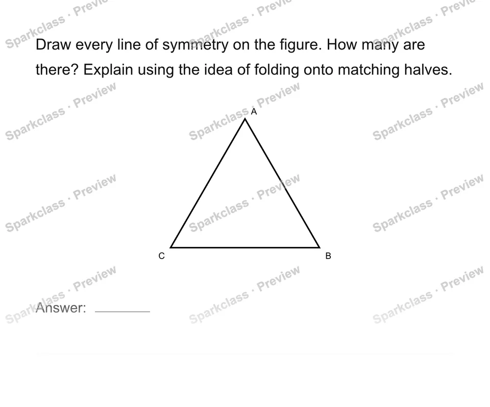 Identify and draw symmetry lines — Grade 4 problem preview
