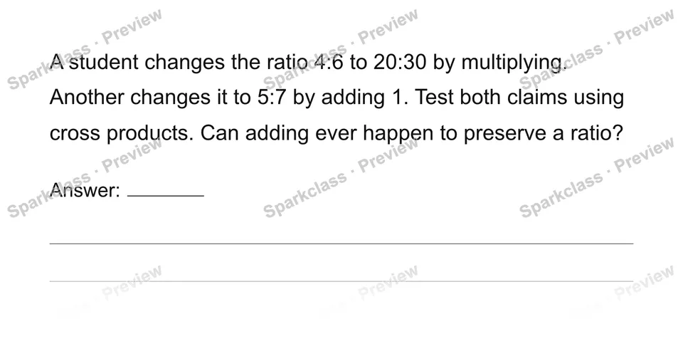 Equivalent ratios and tables — Grade 6 problem preview