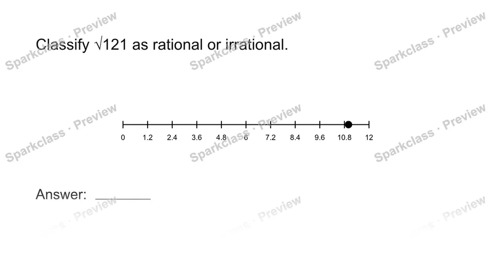 Classify rational and irrational numbers — Grade 8 problem preview