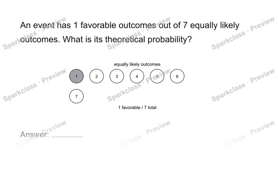 Find theoretical probability — Grade 7 problem preview