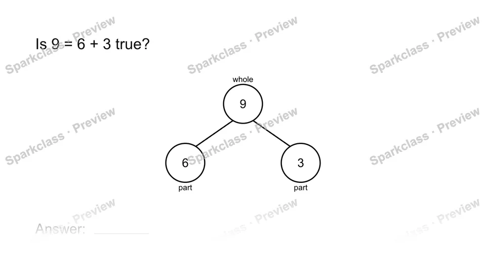 Compare both sides — Grade 1 problem preview
