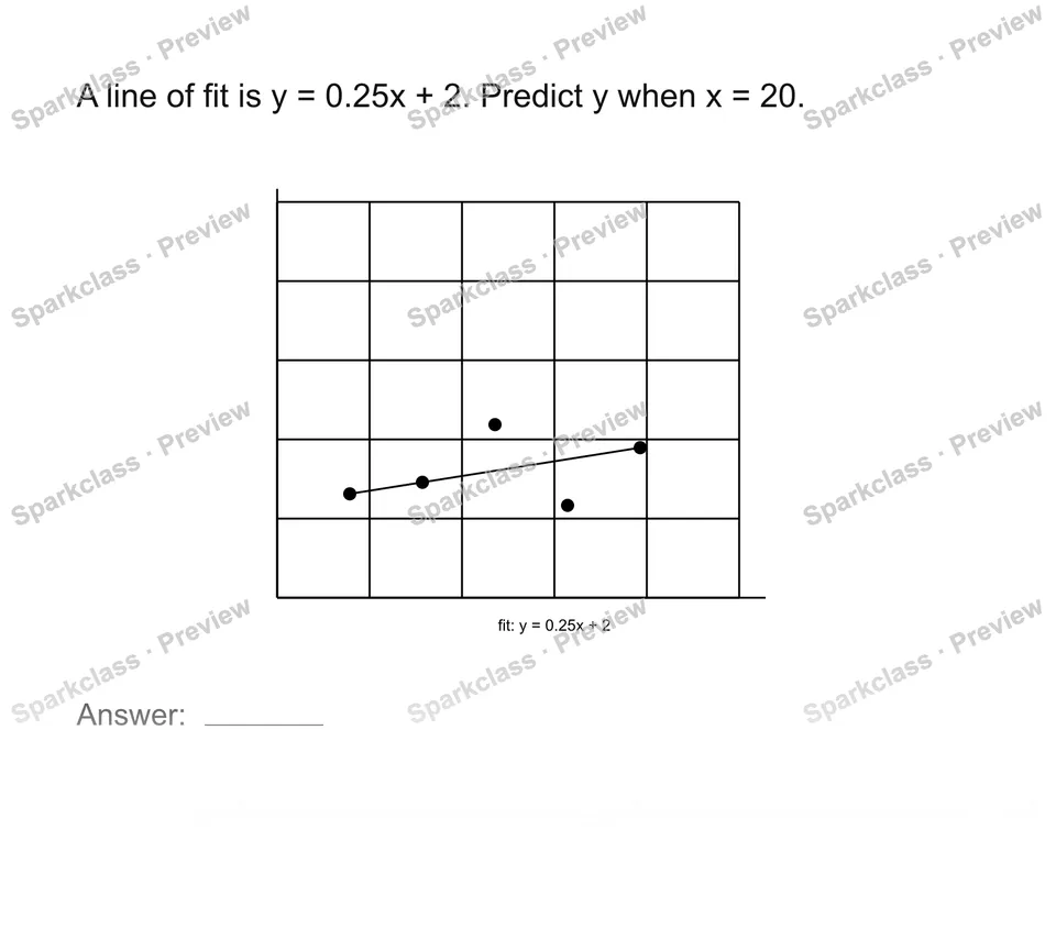 Use a line of fit to predict — Grade 8 problem preview