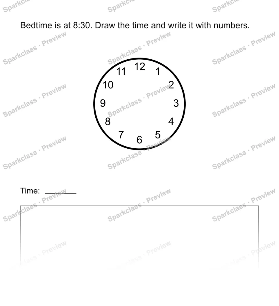 Clock story — Grade 1 problem preview