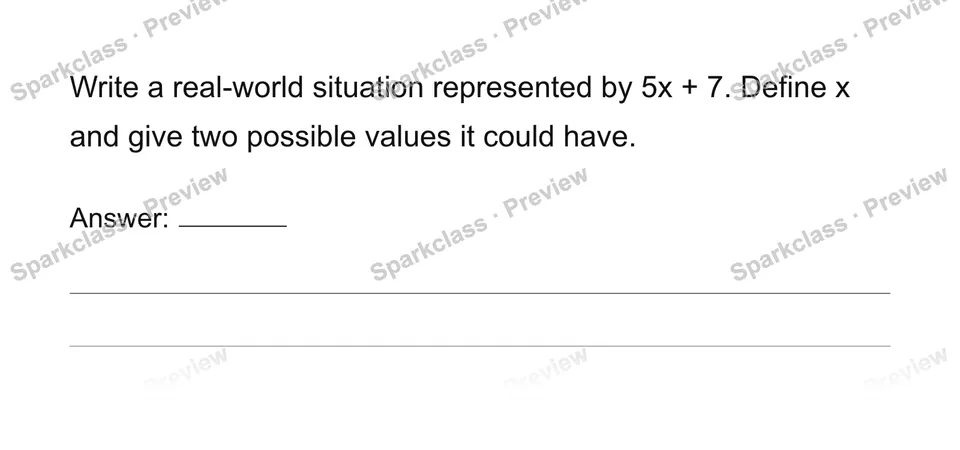 Use variables for unknowns and varying quantities — Grade 6 problem preview