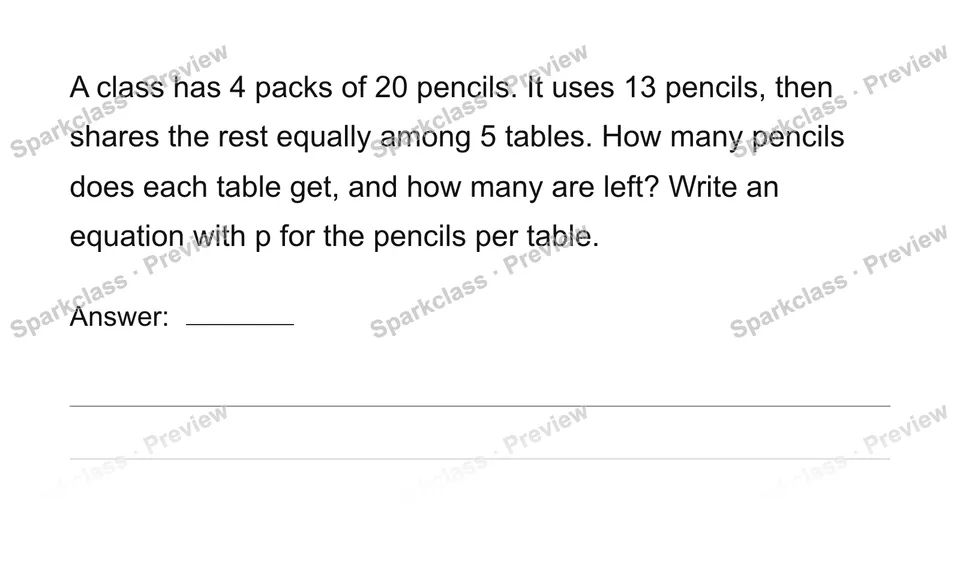 Solve a multi-step problem — Grade 4 problem preview