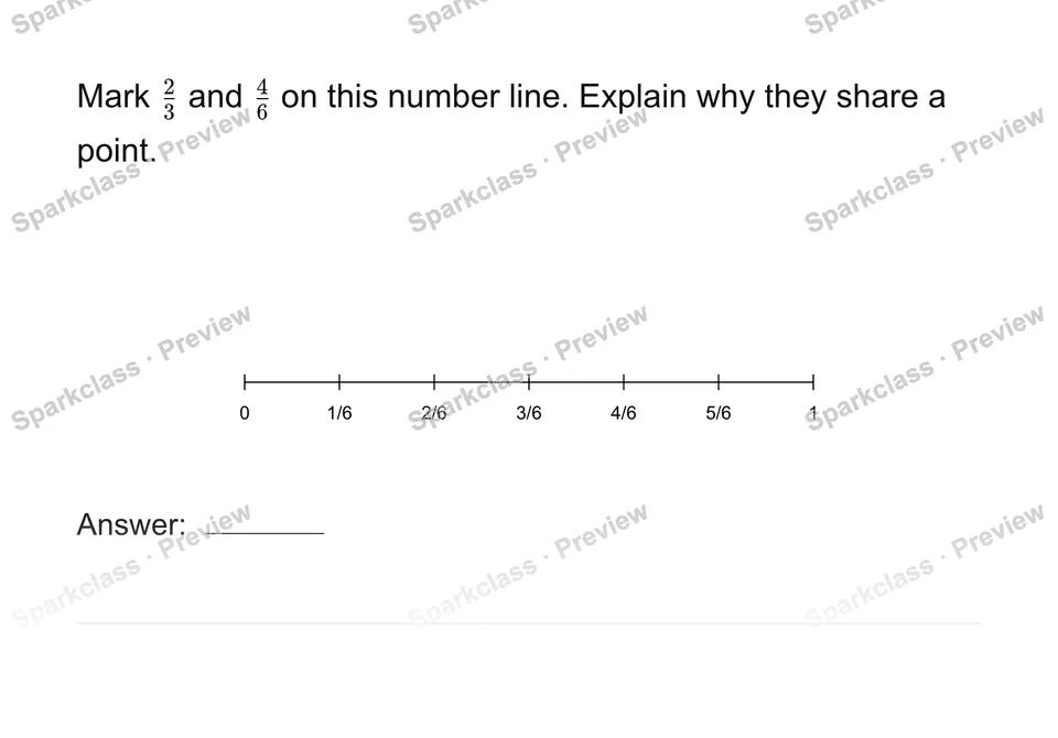 Locate equivalent fractions — Grade 4 problem preview