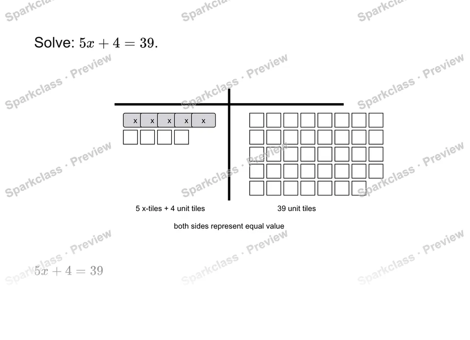 Solve a two-step equation — Grade 7 problem preview