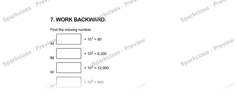 7. Work backward. — Grade 5 problem preview
