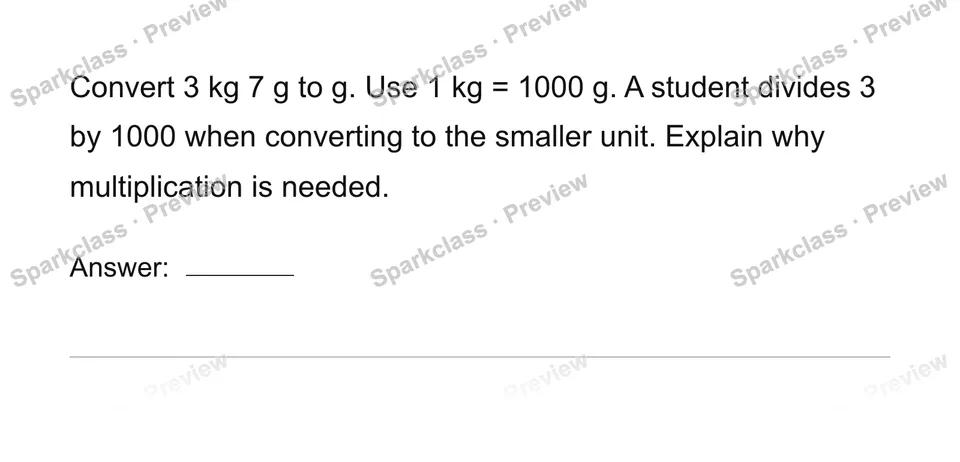 Convert measurement units — Grade 4 problem preview