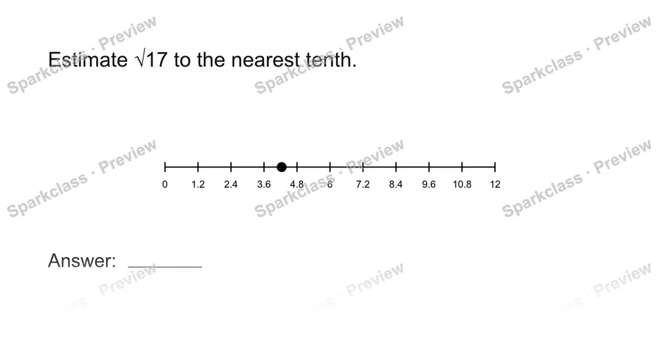 Estimate a real-number expression — Grade 8 problem preview
