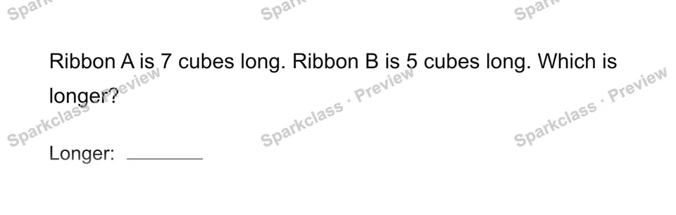 Compare lengths — Grade 1 problem preview