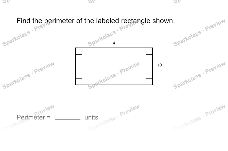 Find perimeter — Grade 3 problem preview