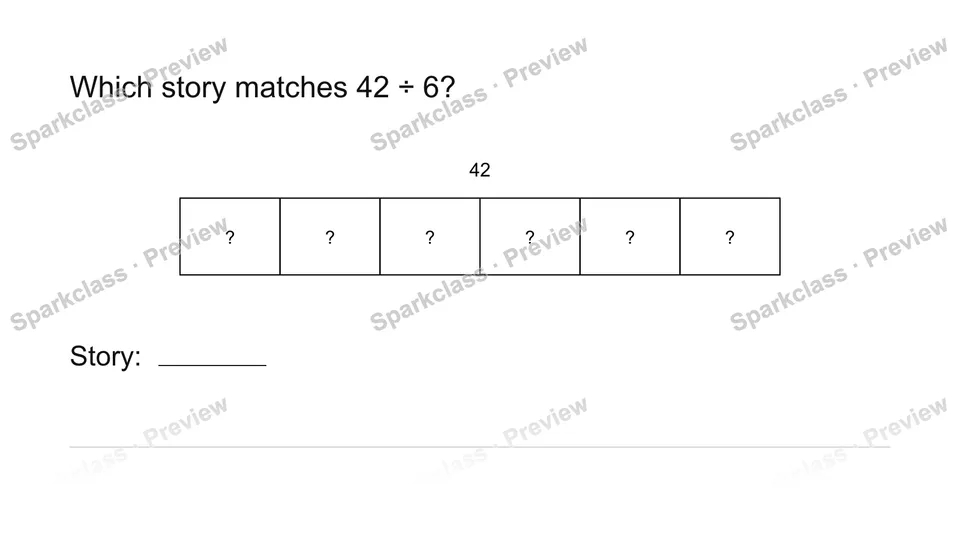 Match the division story — Grade 3 problem preview