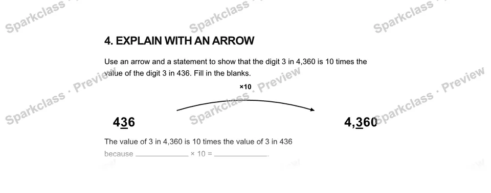 4Explain with an arrow — Grade 5 problem preview