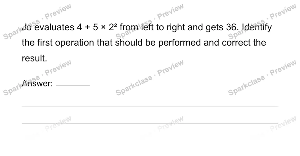 Use conventional order of operations — Grade 6 problem preview