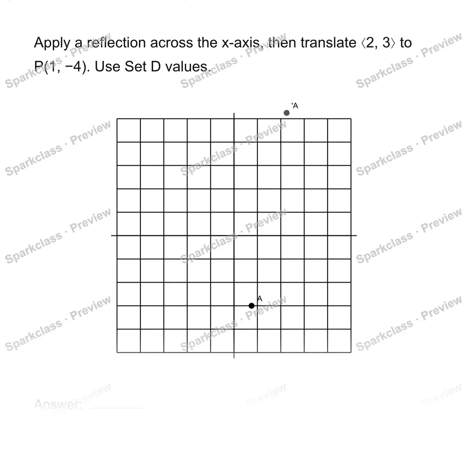 Compose transformations — Grade 8 problem preview
