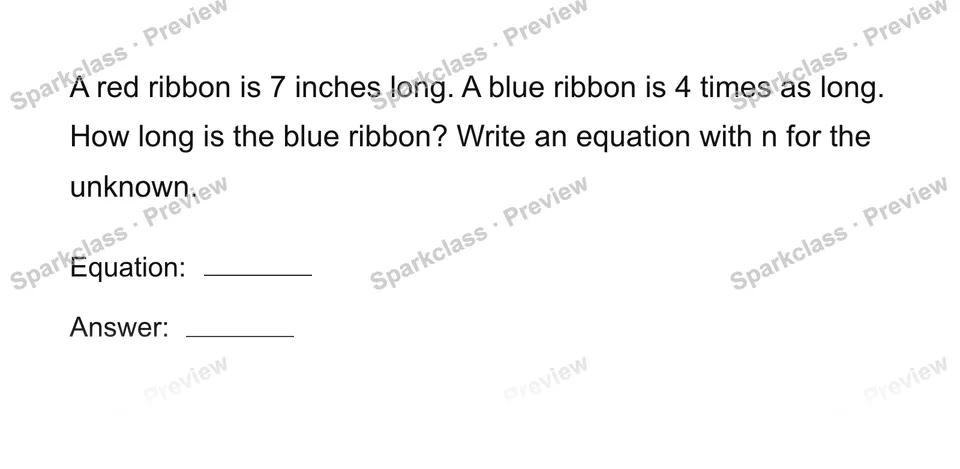 Solve a comparison — Grade 4 problem preview