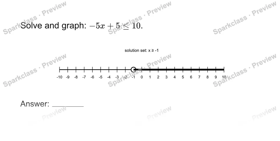 Solve a two-step inequality — Grade 7 problem preview