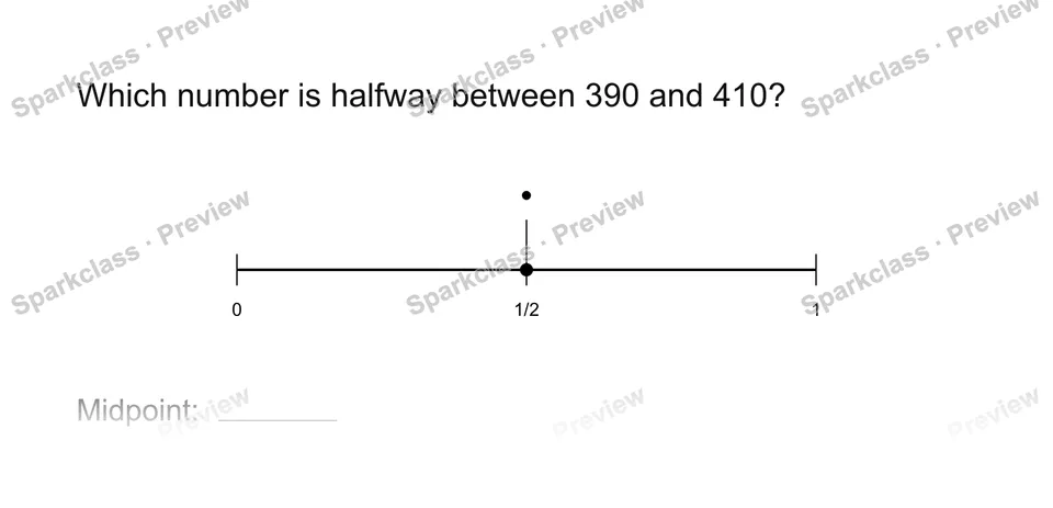 Find the midpoint — Grade 3 problem preview