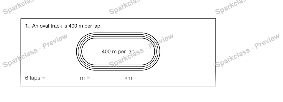 1.An oval track is 400 m per lap. — Grade 5 problem preview