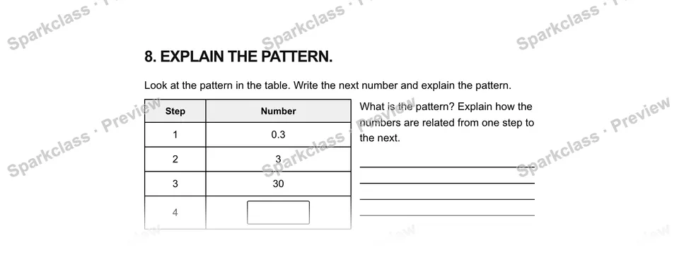 8Explain the pattern. — Grade 5 problem preview