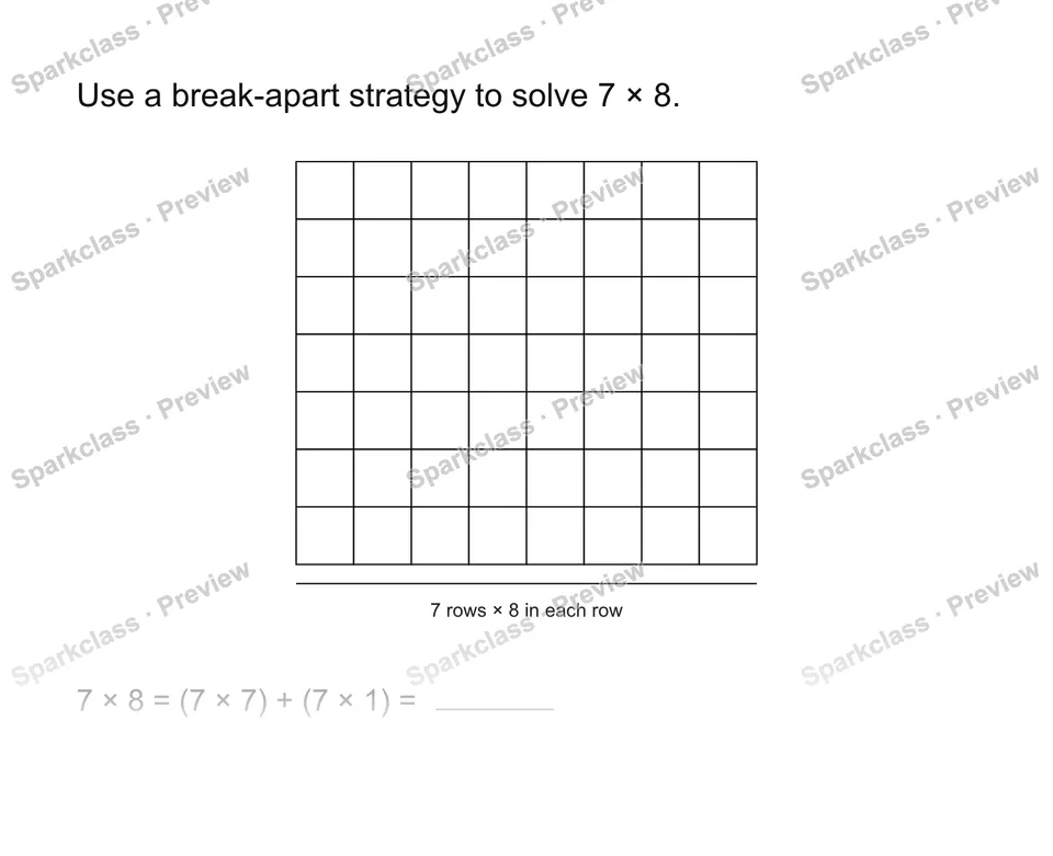 Use a break-apart strategy — Grade 3 problem preview