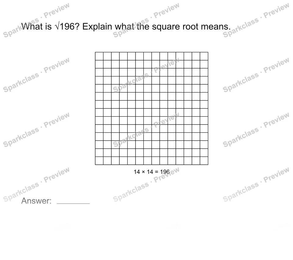 Interpret square roots — Grade 8 problem preview