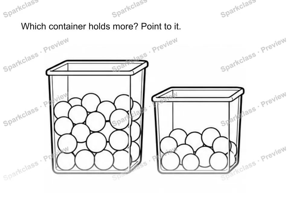 Compare weight and capacity — Kindergarten problem preview