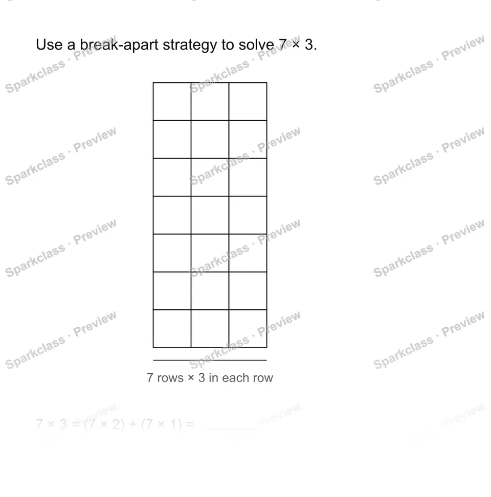 Use a break-apart strategy — Grade 3 problem preview
