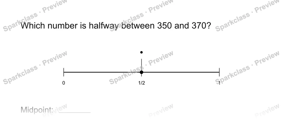 Find the midpoint — Grade 3 problem preview