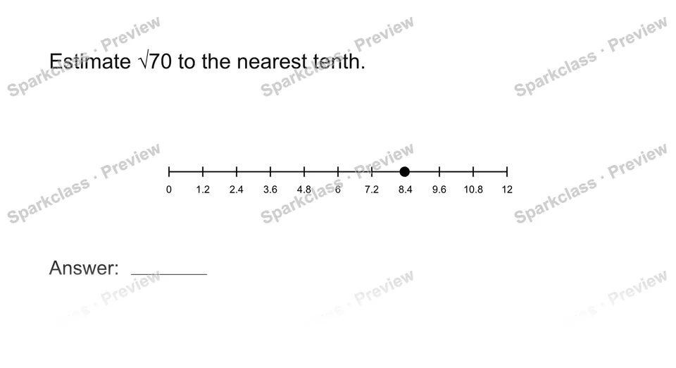 Estimate a real-number expression — Grade 8 problem preview