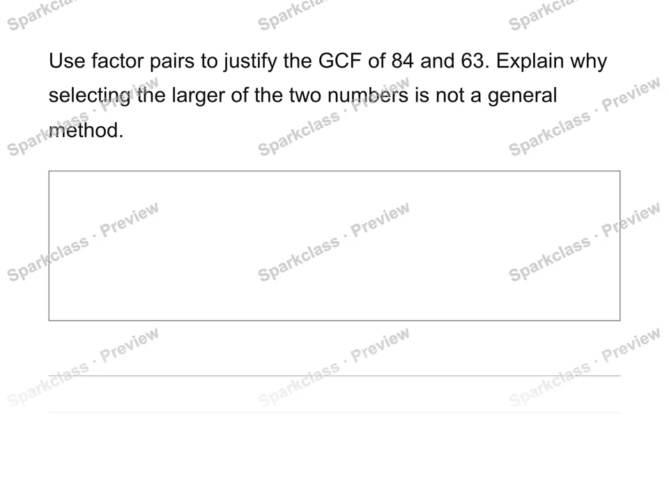 Find greatest common factors — Grade 6 problem preview