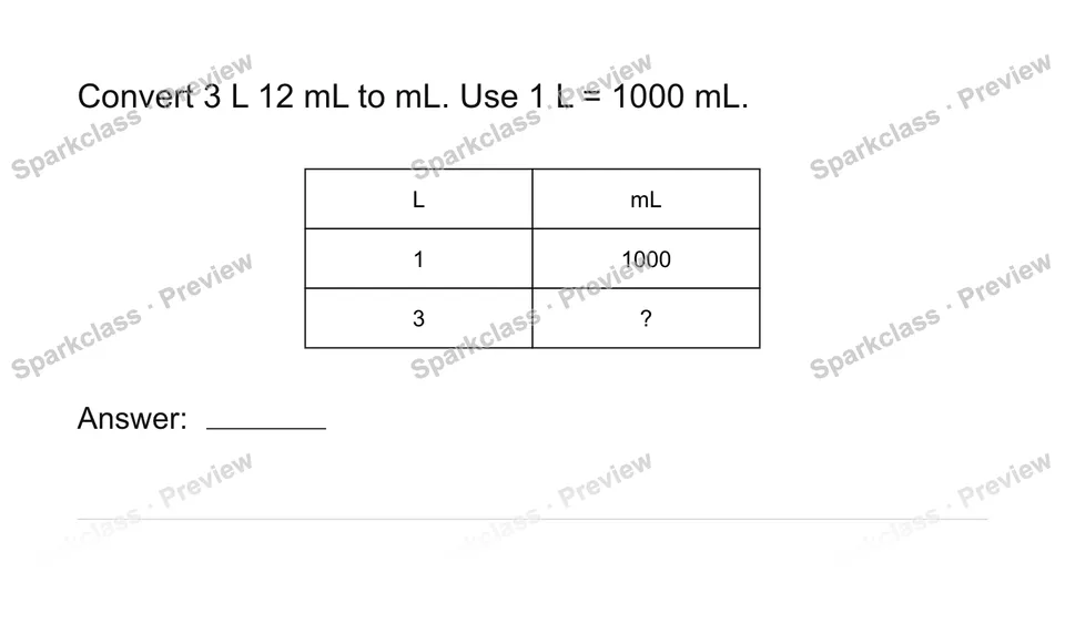 Convert measurement units — Grade 4 problem preview