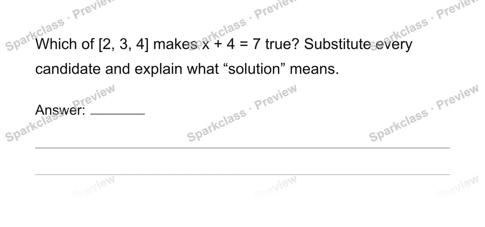 Understand and test solutions — Grade 6 problem preview