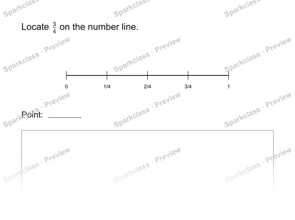 Locate a fraction — Grade 3 problem preview
