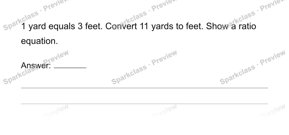 Convert measurement units with ratios — Grade 6 problem preview